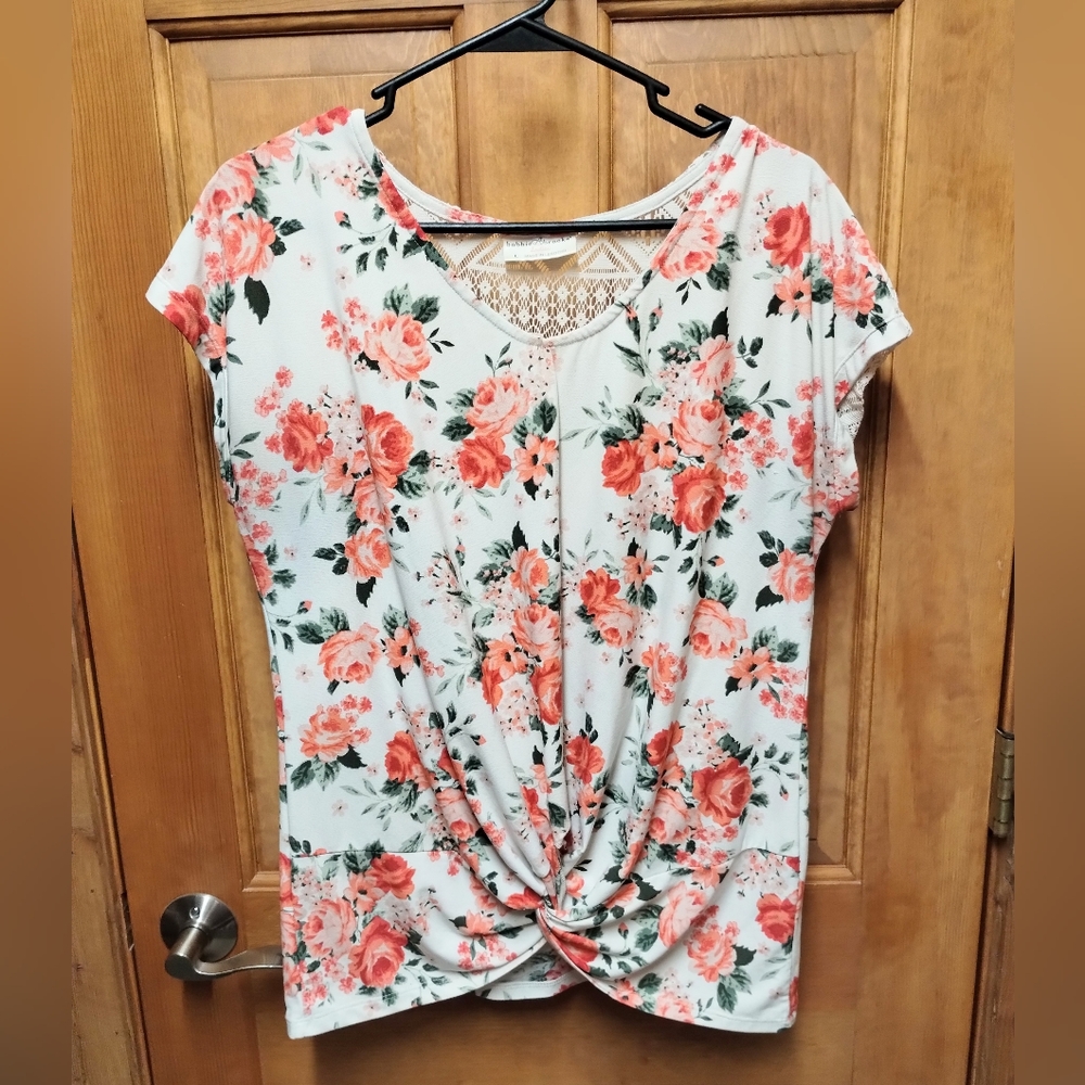 Floral blouse with front knot